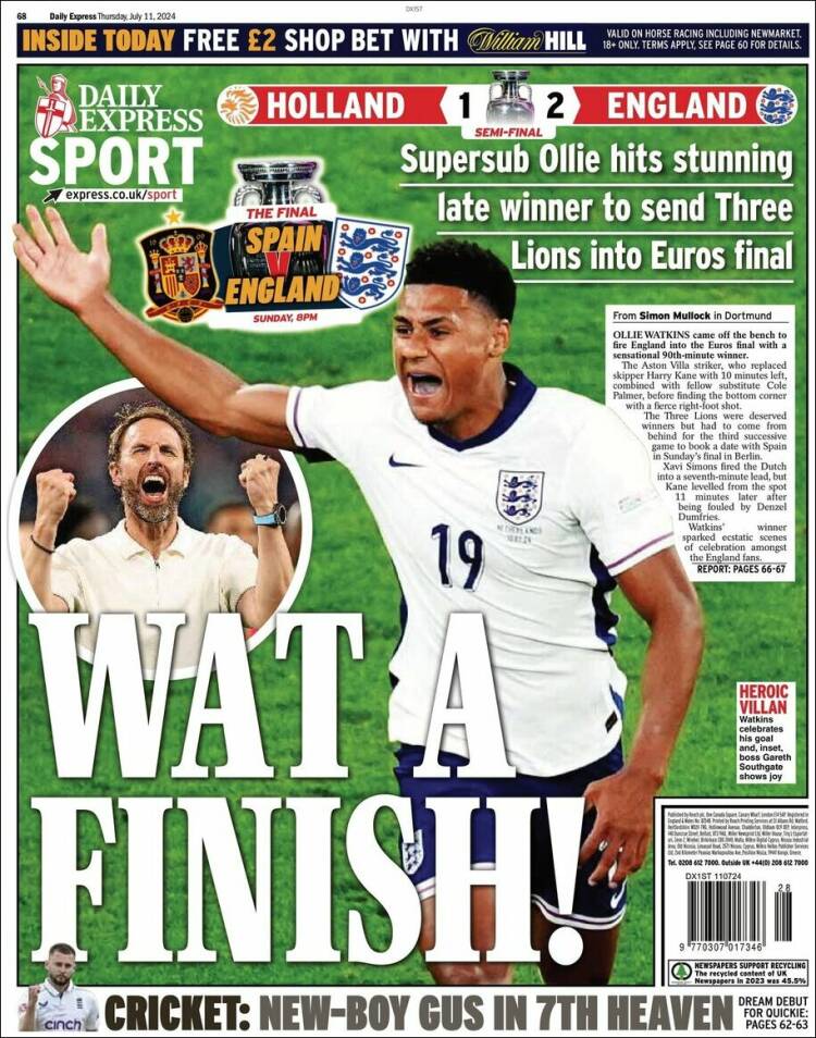 Portada de Express Sport (Reino Unido)