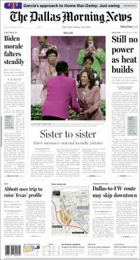 Portada de Dallas Morning News (USA)