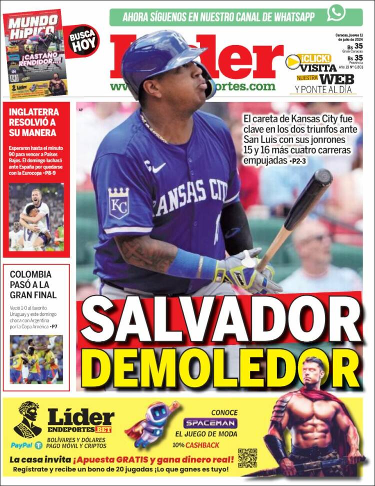 Portada de Lider en deportes (Venezuela)