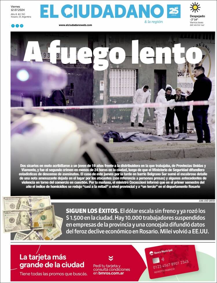 Portada de Diario El Ciudadano (Argentina)