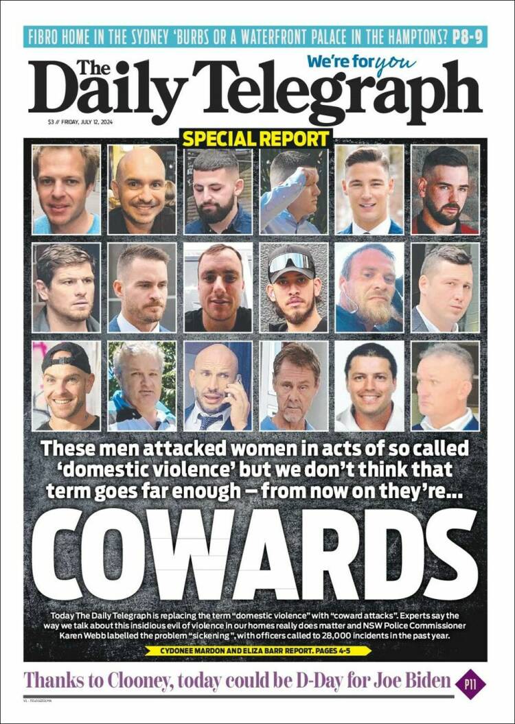 Portada de The Daily Telegraph (Australia)