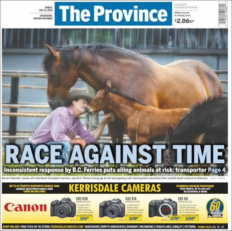 Portada de The Province (Canadá)