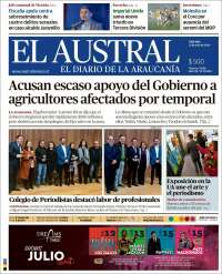 Portada de El Austral de Temuco (Chile)