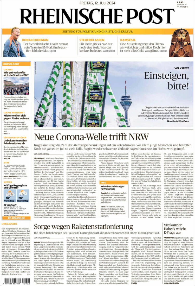 Portada de Rheinische Post (Alemania)