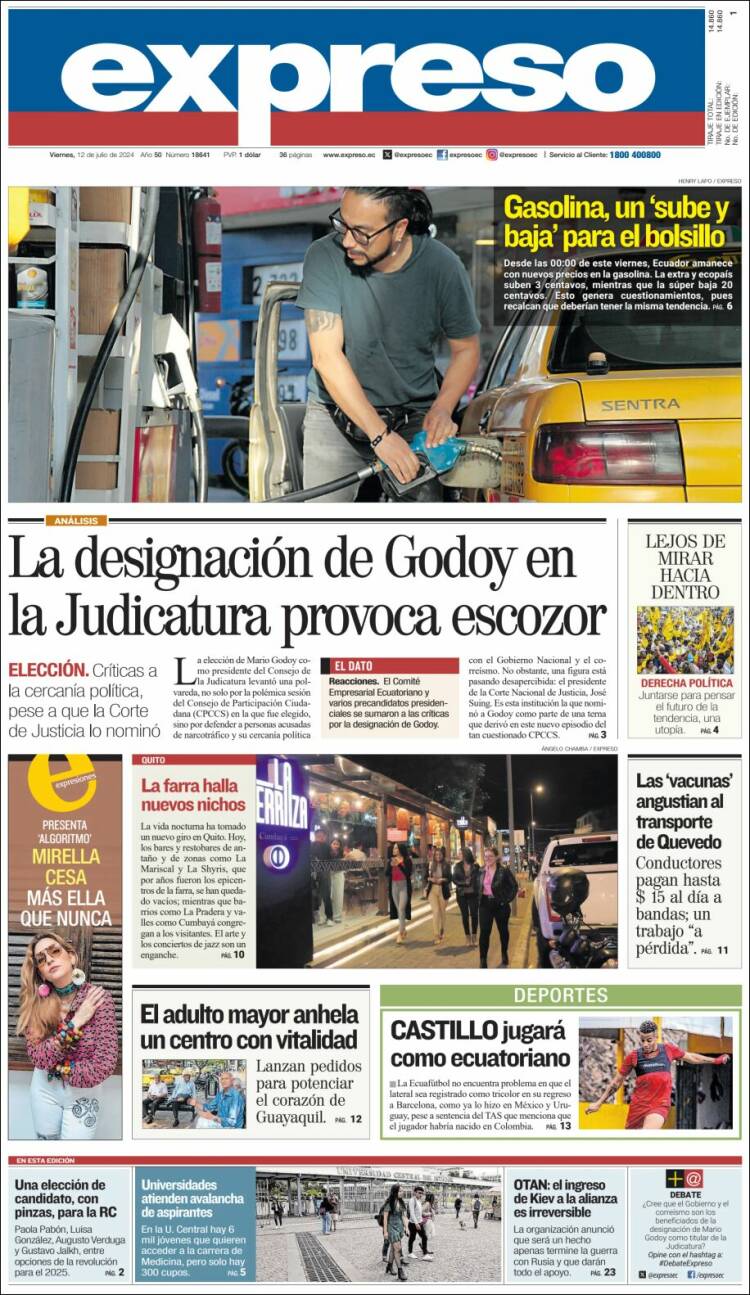 Portada de Expreso (Ecuador)