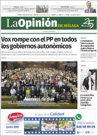 Portada de La Opinión de Málaga (España)