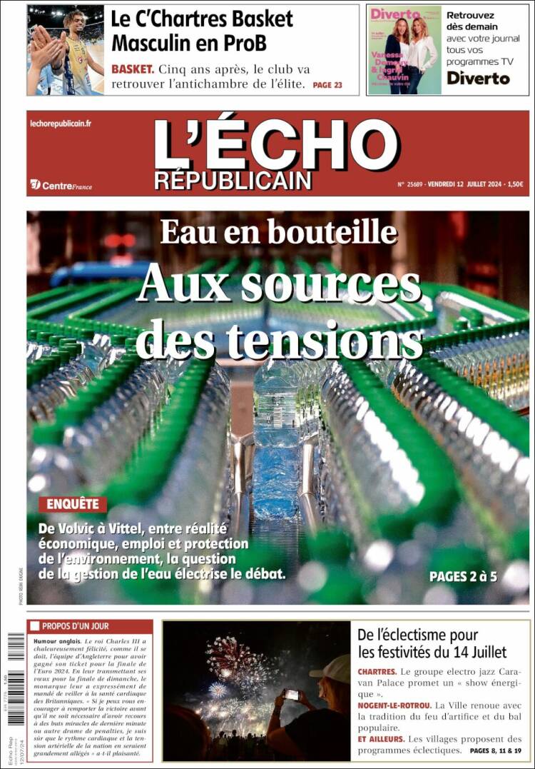 Portada de L'Echo Républicain (Francia)