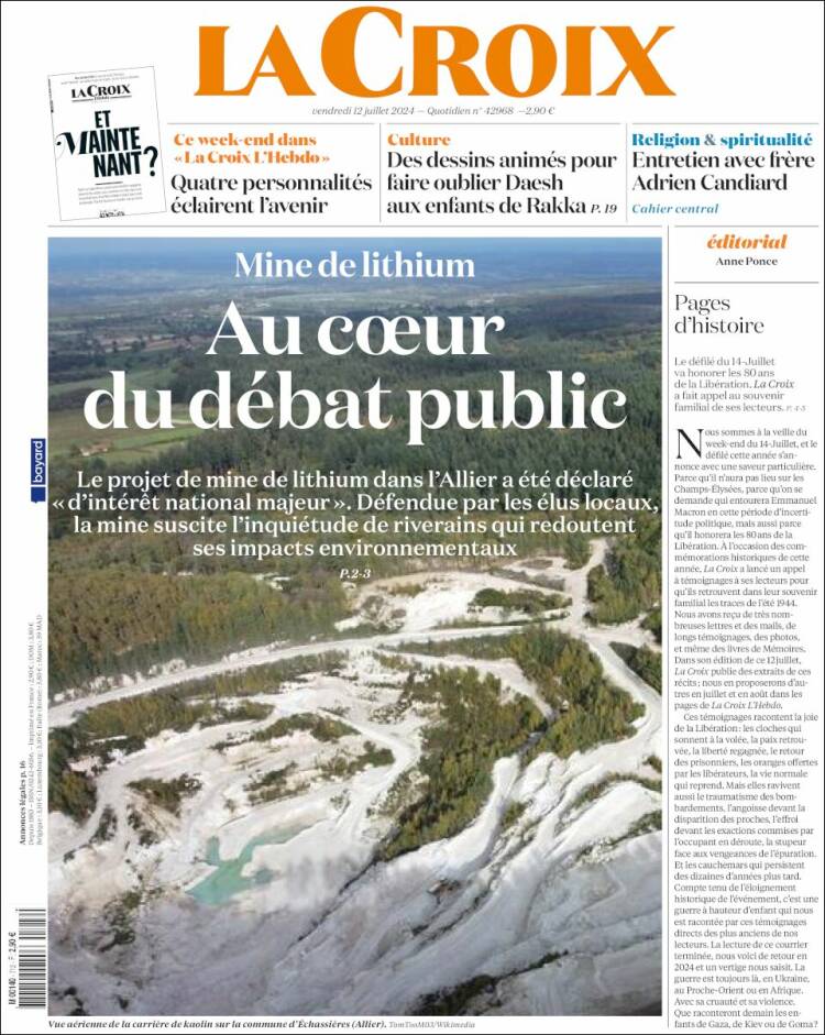 Portada de La Croix (Francia)