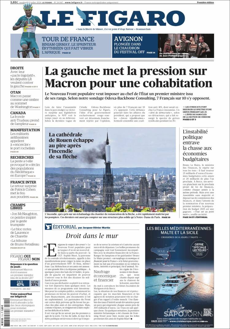 Portada de Le Figaro (Francia)