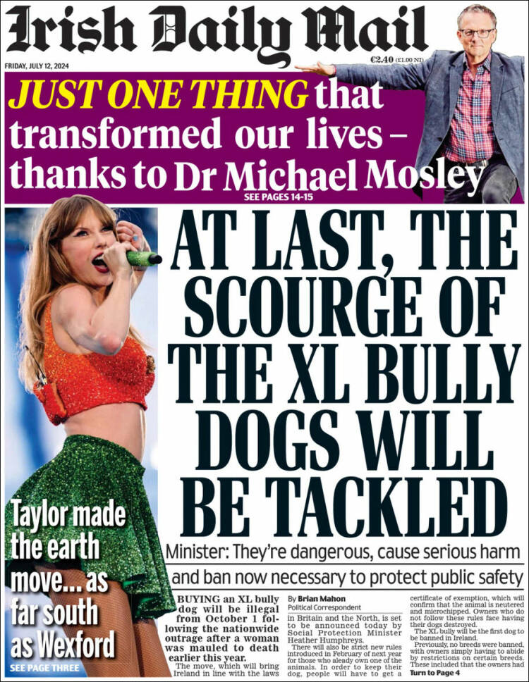 Portada de Irish Daily Mail (Irlanda)