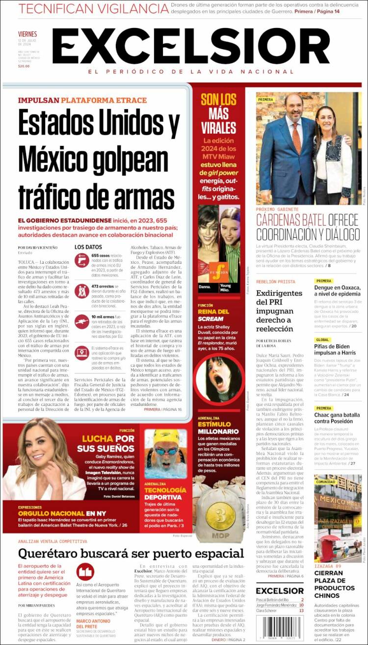 Portada de Excelsior (M&eacute;xico)