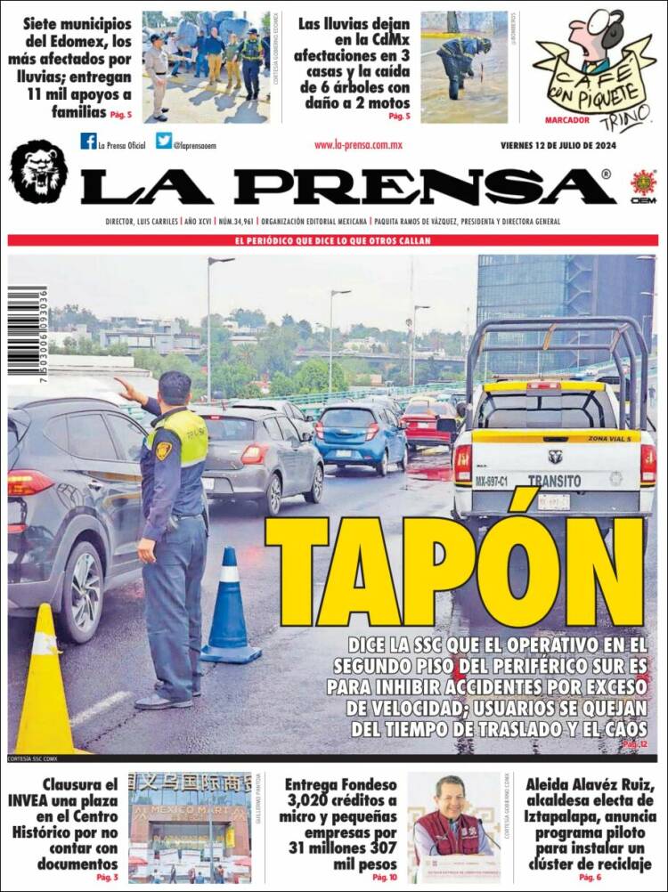 Portada de La Prensa (M&eacute;xico)