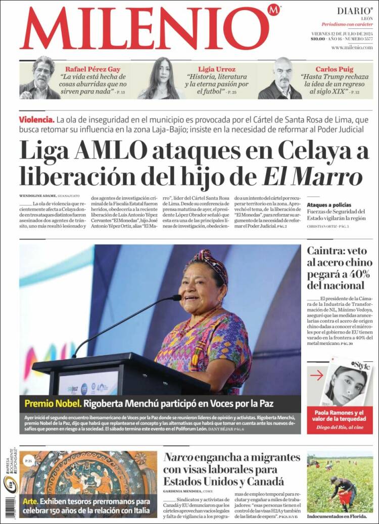 Portada de Milenio de León (M&eacute;xico)