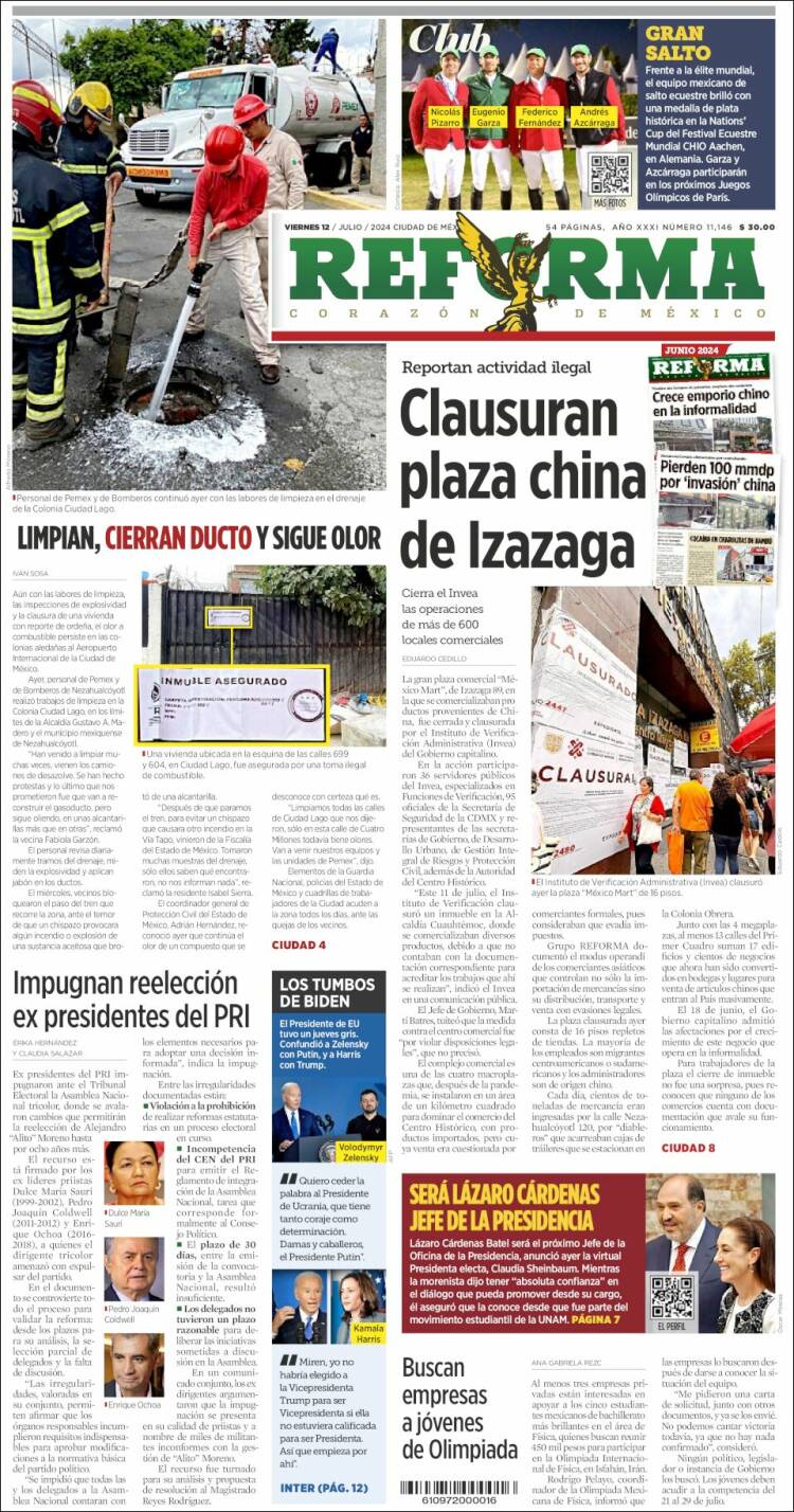 Portada de Reforma (M&eacute;xico)