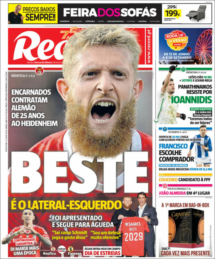 Portada de Record (Portugal)