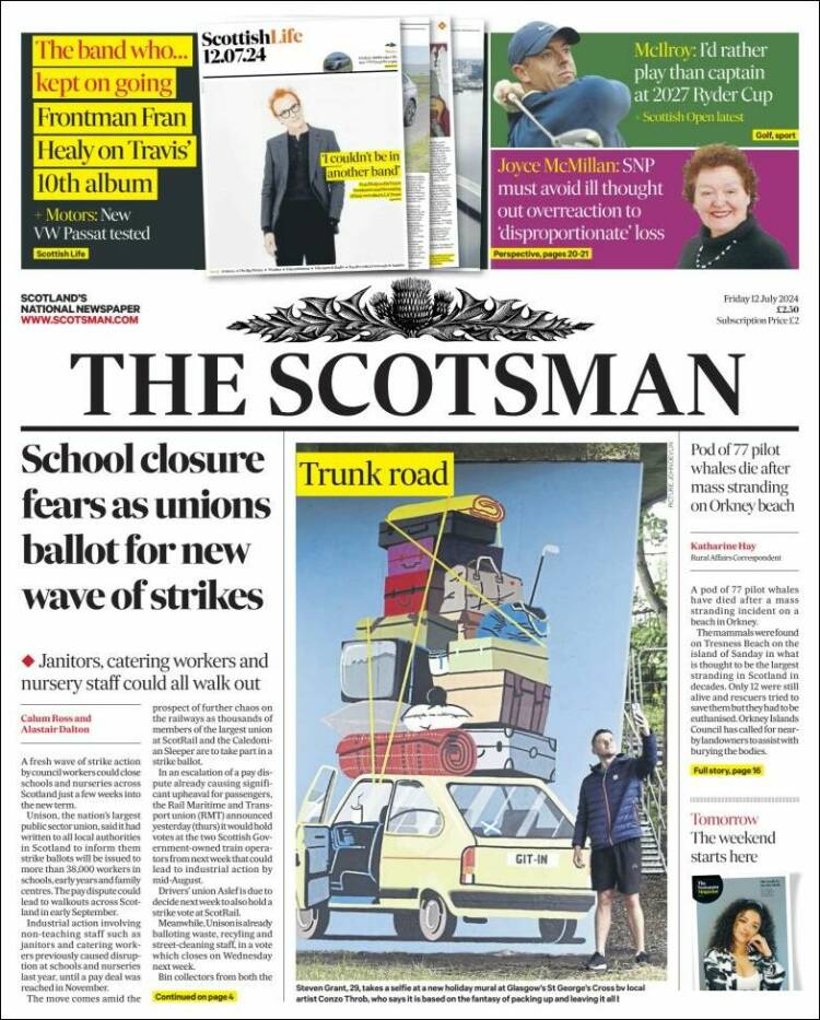 Portada de The Scotsman (Reino Unido)