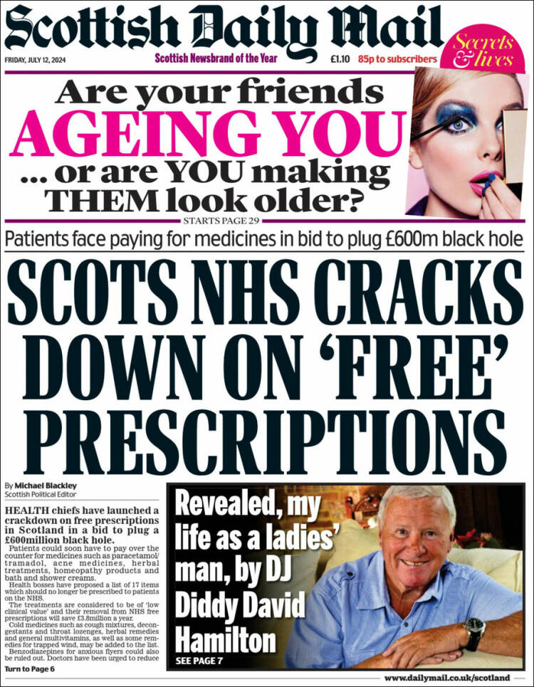 Portada de Scottish Daily Mail (Reino Unido)