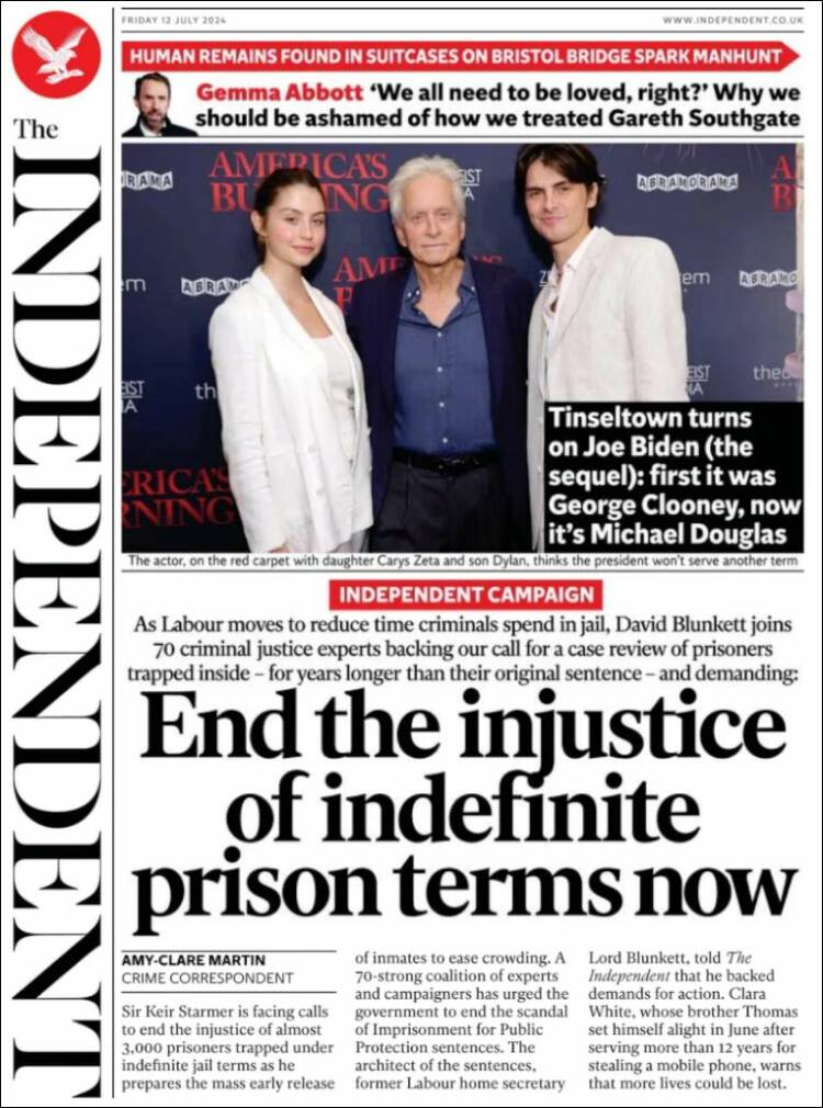 Portada de The Independent (Reino Unido)