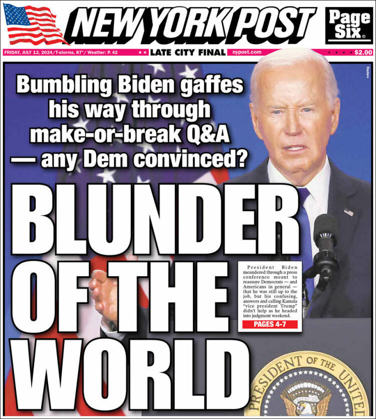 Portada de New York Post (USA)