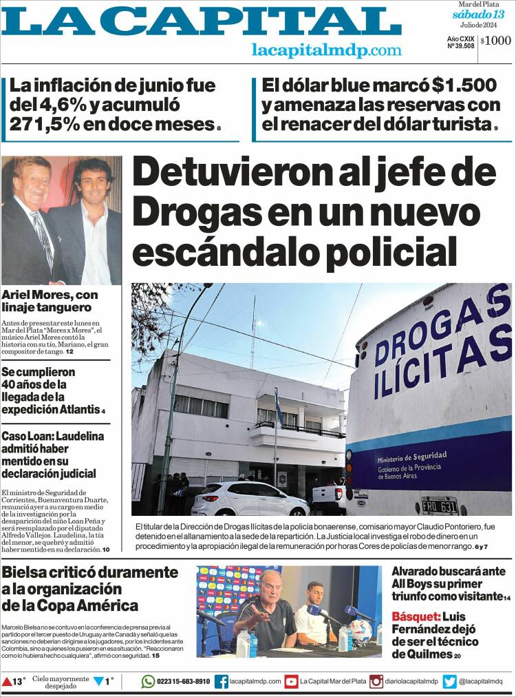 Portada de Diario La Capital - Mar del Plata (Argentina)