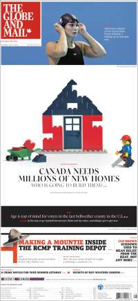 Portada de The Globe and Mail (Canadá)