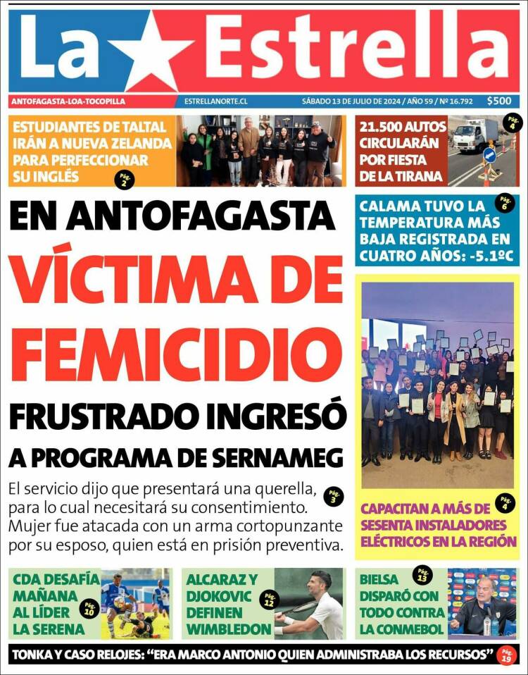 Portada de La Estrella del Norte (Chile)