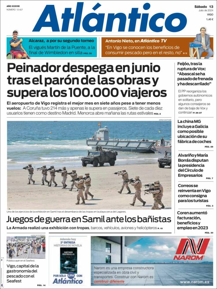 Portada de Atlántico Diario (España)