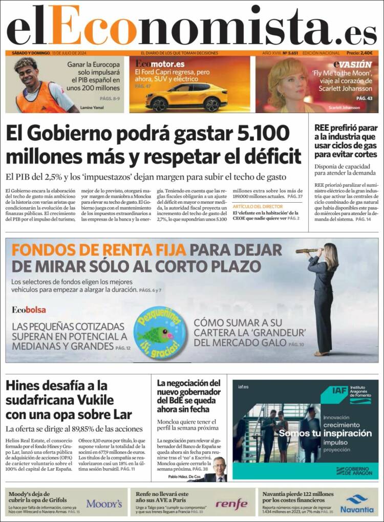 Portada de El Economista (Espa&ntilde;a)