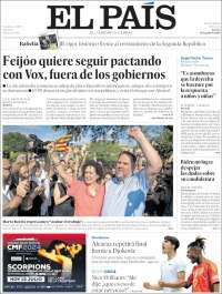 Portada de El País (España)