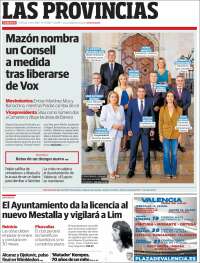 Portada de Las Provincias (España)