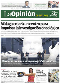 Portada de La Opinión de Málaga (España)