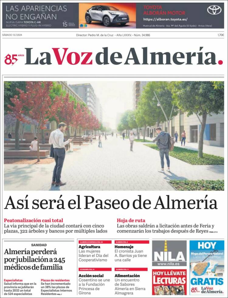 Portada de La Voz de Almería (España)