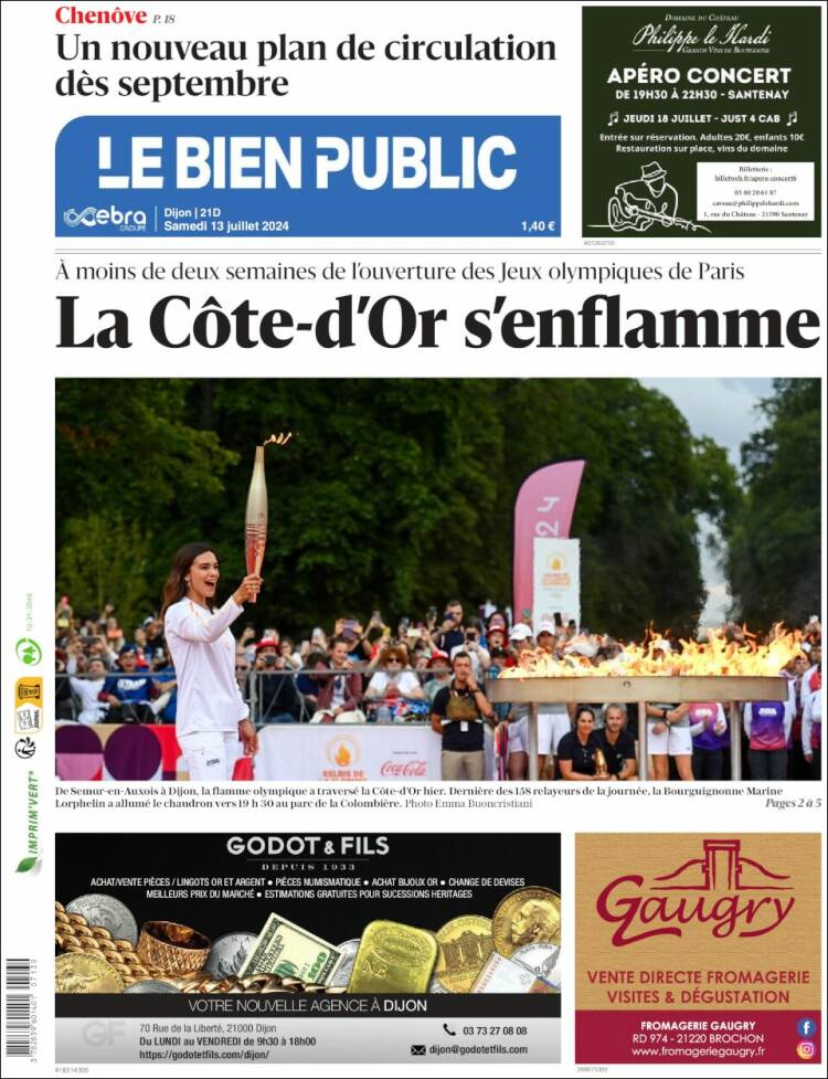 Portada de Le Bien Public (Francia)