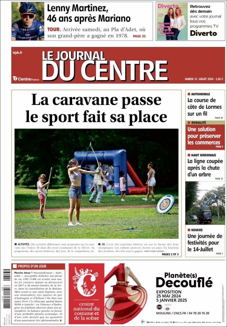 Portada de Le Journal du Centre (Francia)