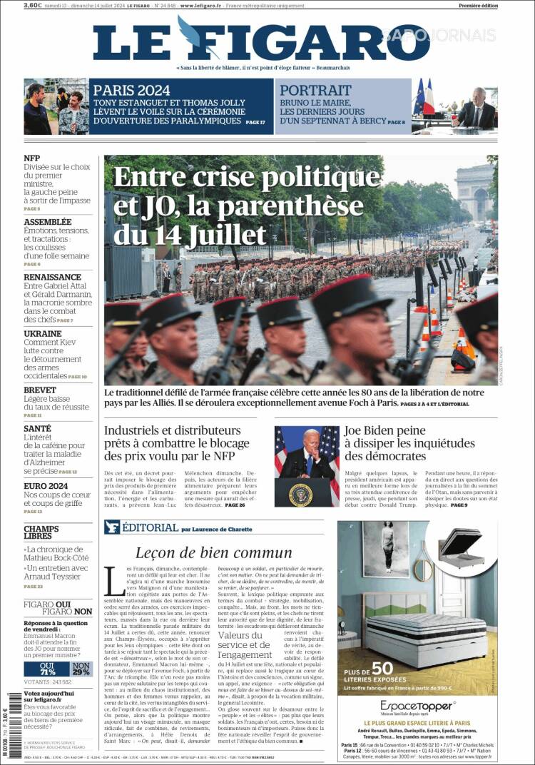 Portada de Le Figaro (Francia)