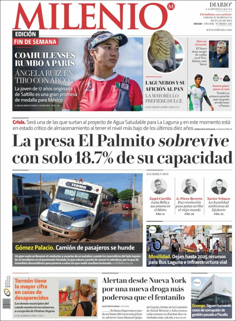 Portada de Milenio - Laguna (M&eacute;xico)