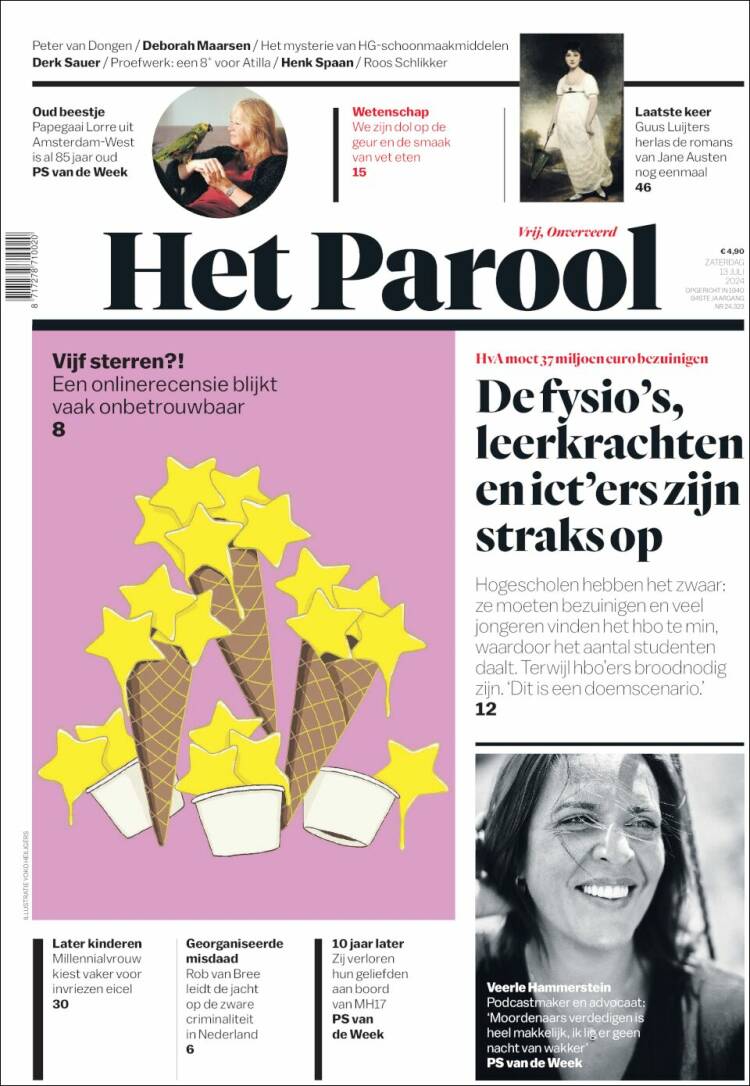 Portada de Het Parool (Pa&iacute;ses Bajos)