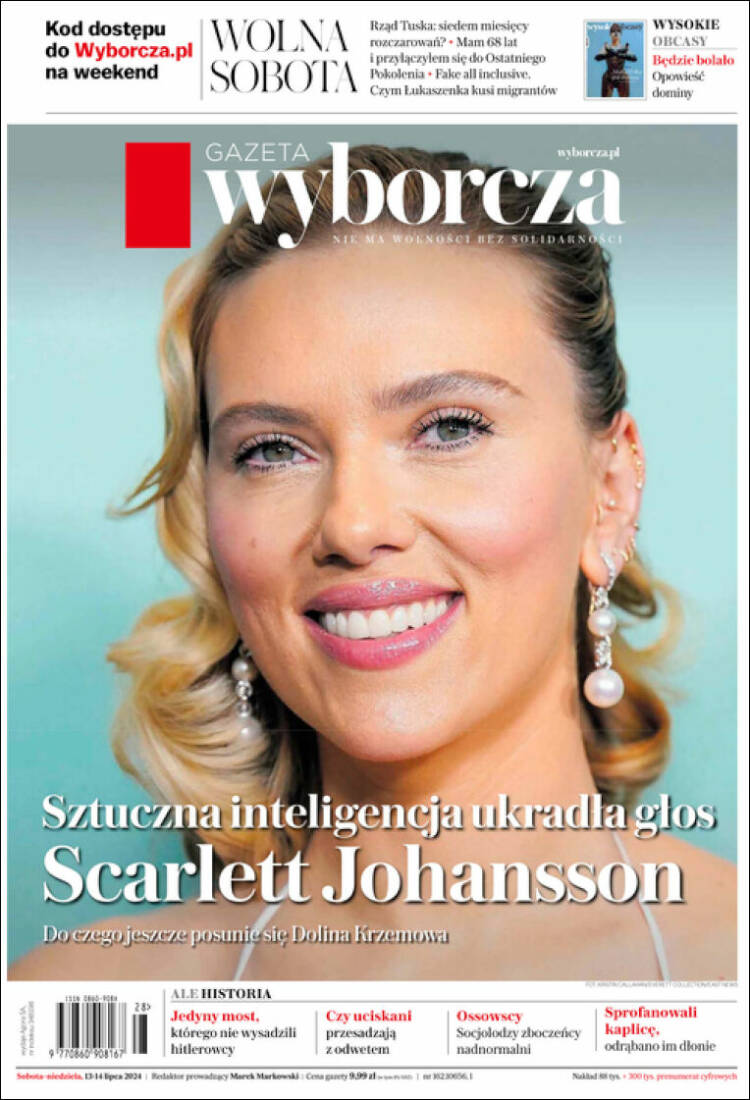 Portada de Gazeta Wyborcza (Polonia)