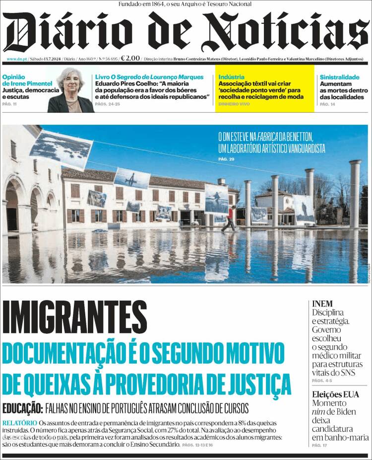 Portada de Diário de Noticias (Portugal)