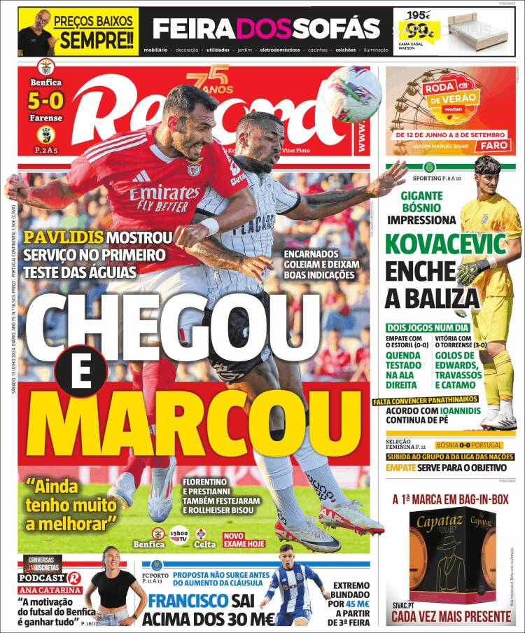 Portada de Jornal de Negócios (Portugal)