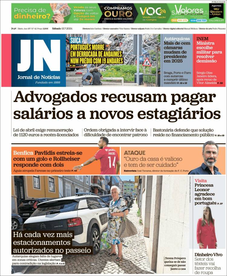 Portada de Jornal de Notícias (Portugal)