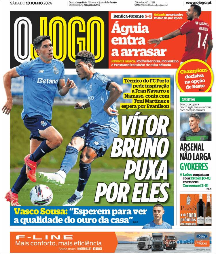 Portada de O Jogo (Portugal)