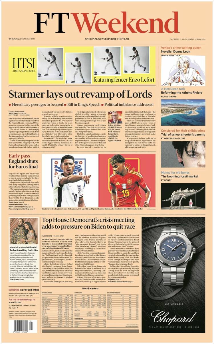 Portada de Financial Times (Reino Unido)