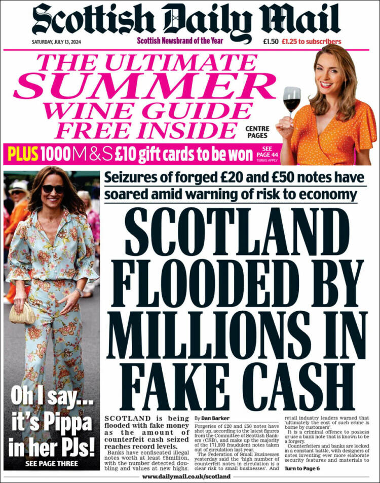 Portada de Scottish Daily Mail (Reino Unido)