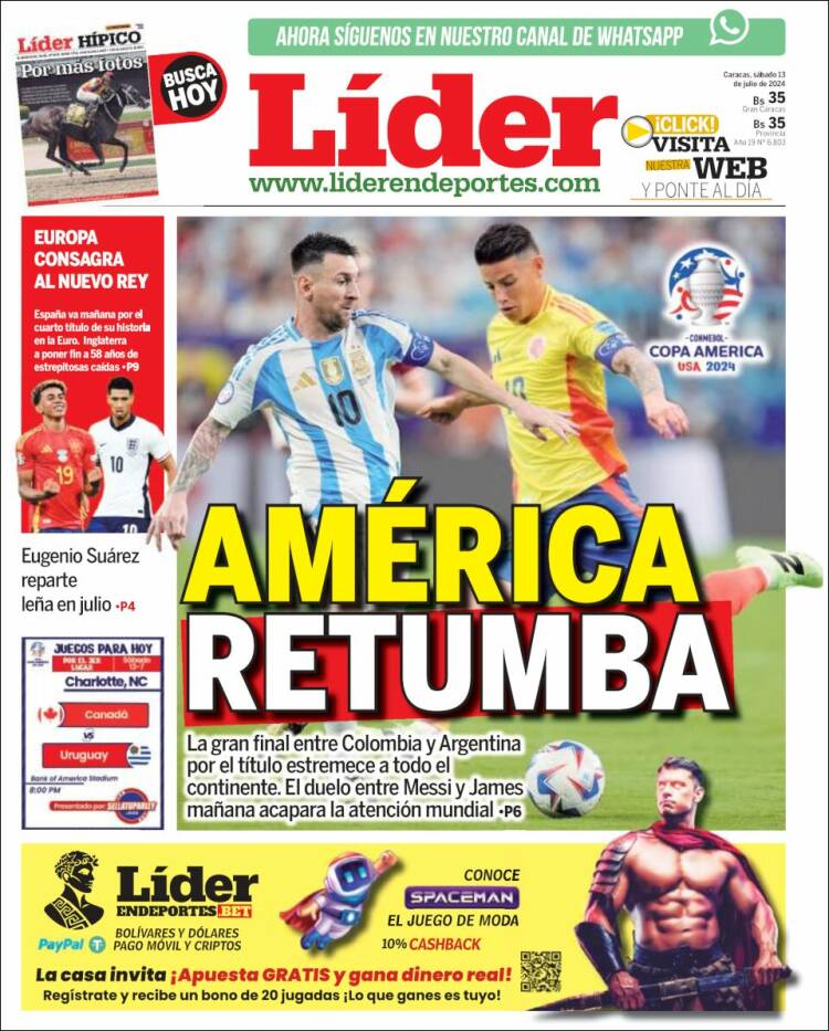 Portada de Lider en deportes (Venezuela)