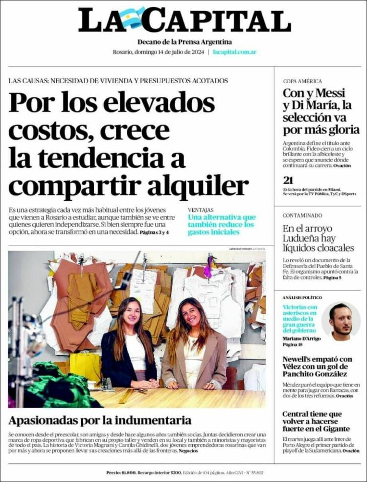 Portada de La Capital - Rosario (Argentina)