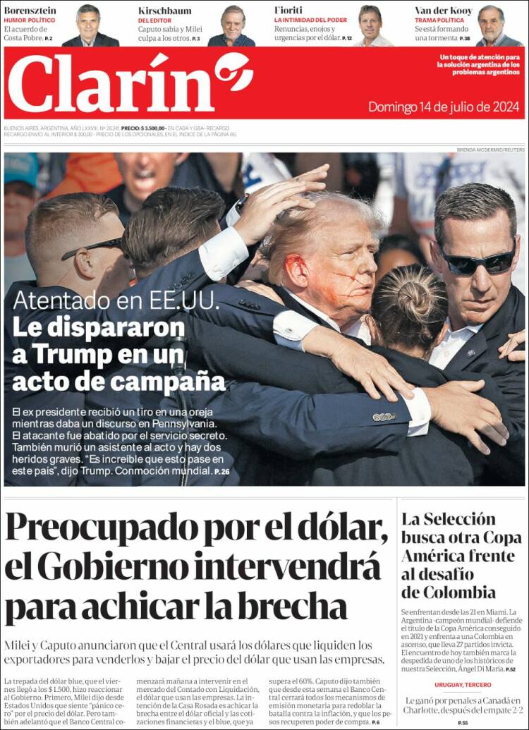 Portada de Clarín (Argentina)