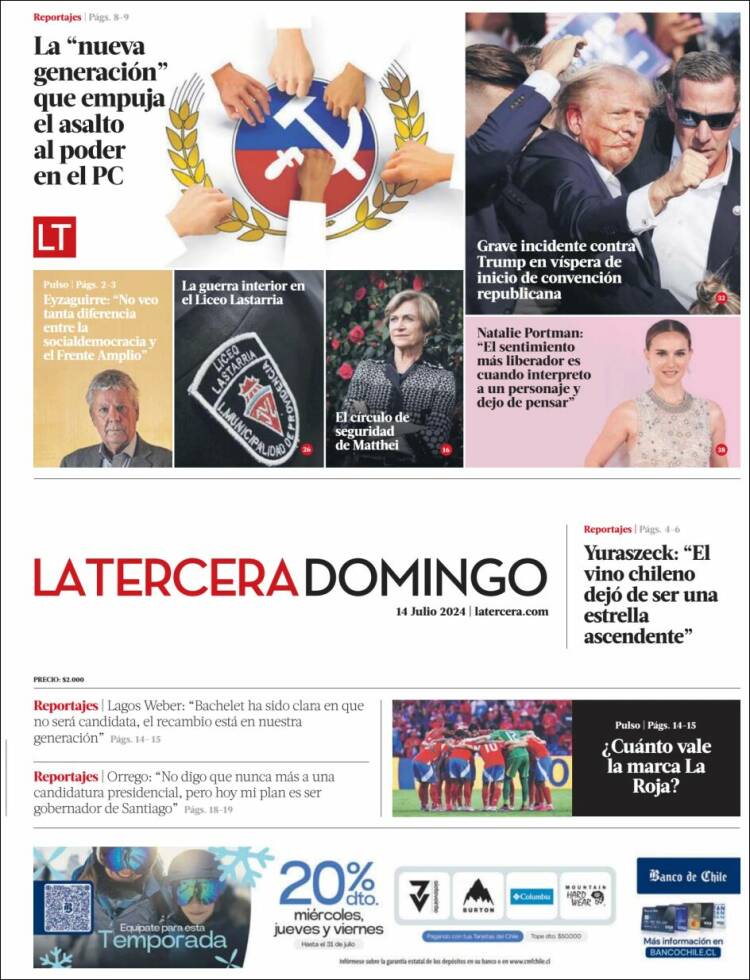 Portada de La Tercera (Chile)