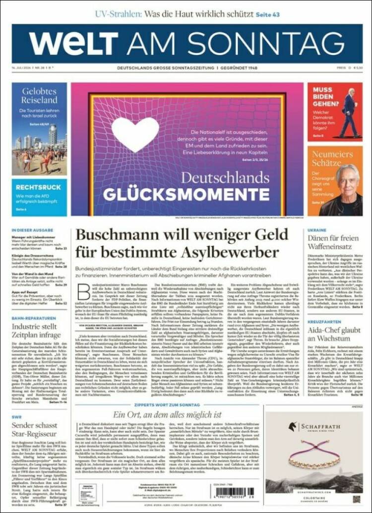 Portada de Die Welt (Alemania)