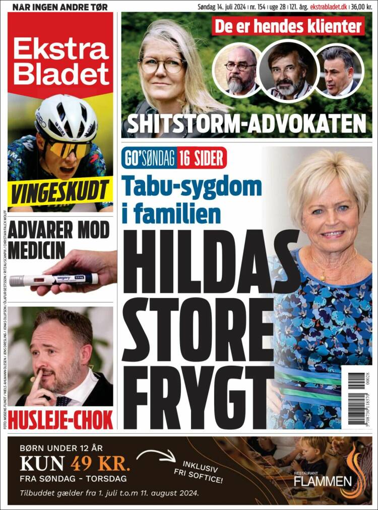 Portada de Ekstra Bladet (Dinamarca)